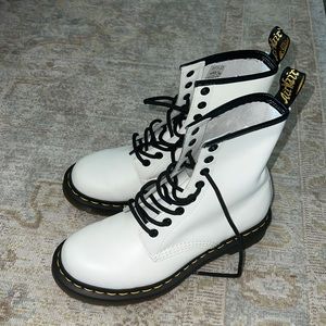 White Dr. Marten Combat Boots